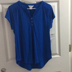 NWT Liz Claiborne petite large luxury blue top